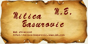 Milica Basurović vizit kartica